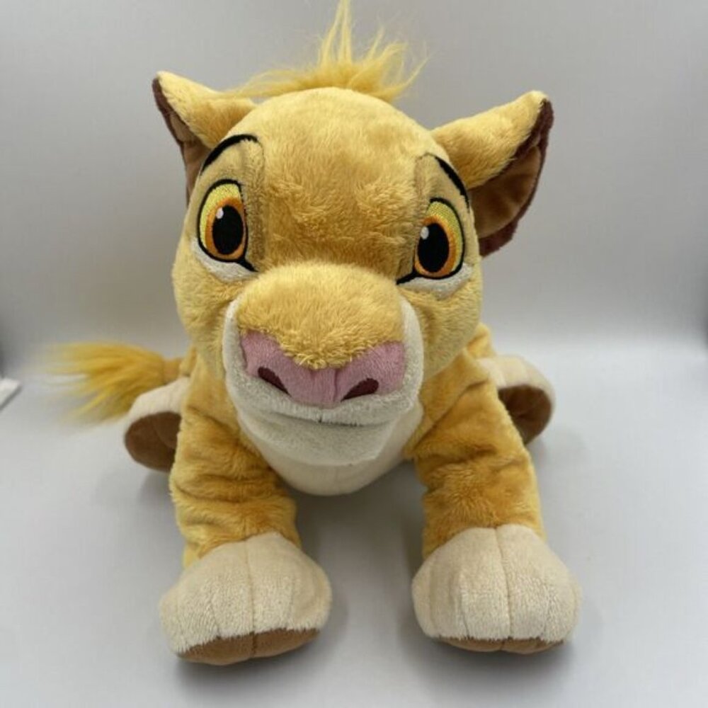 Disney Store Simba Plush - Young Cub - About 14” Long - Lion King, Y2K